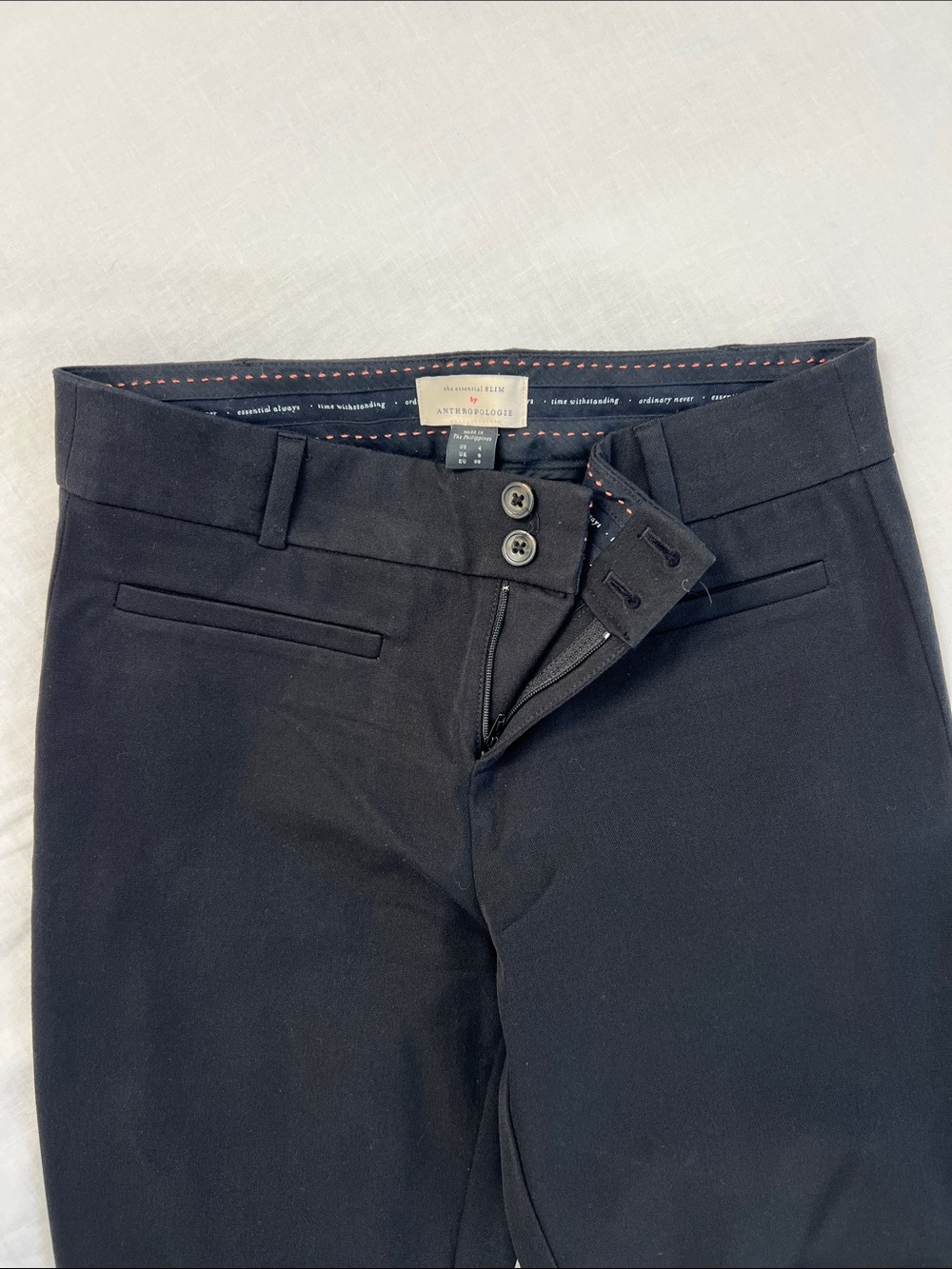 Anthropologie Black Tailored Slim Dress Pants